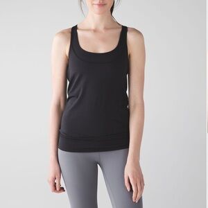 Lululemon Black Minimalist Tank Top Size 6 Sleek Athletic Yoga Gym Basic